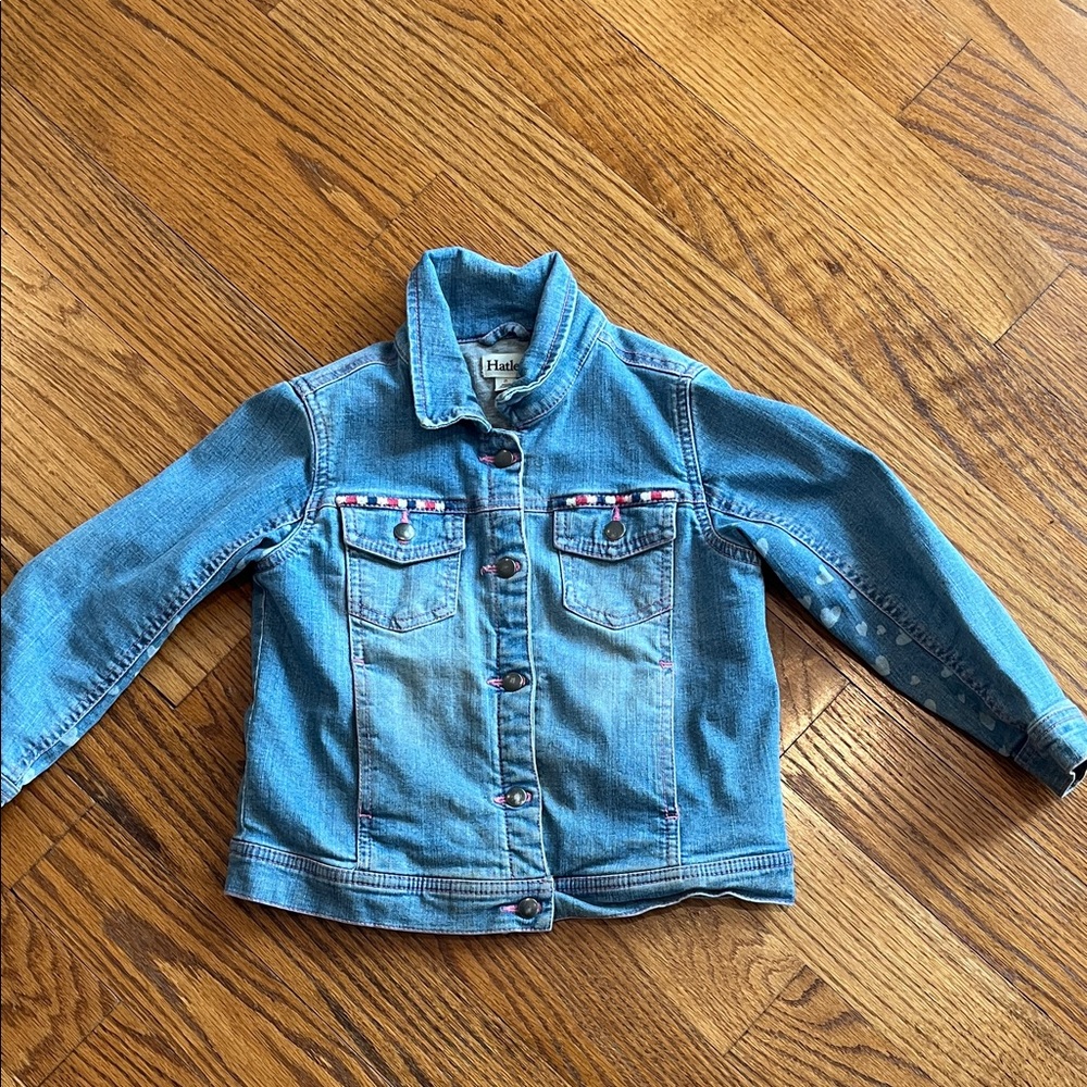 Hatley kids denim jacket girl size 5